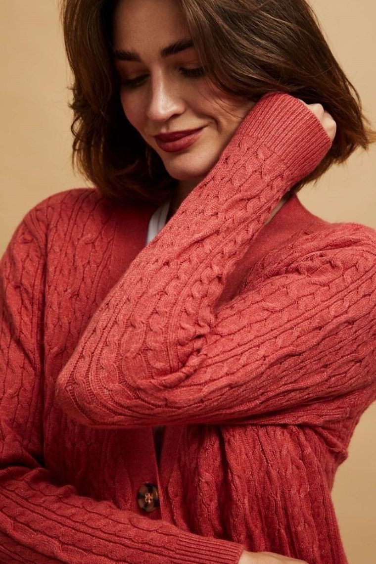 Sweter damski, różowy, Moodo