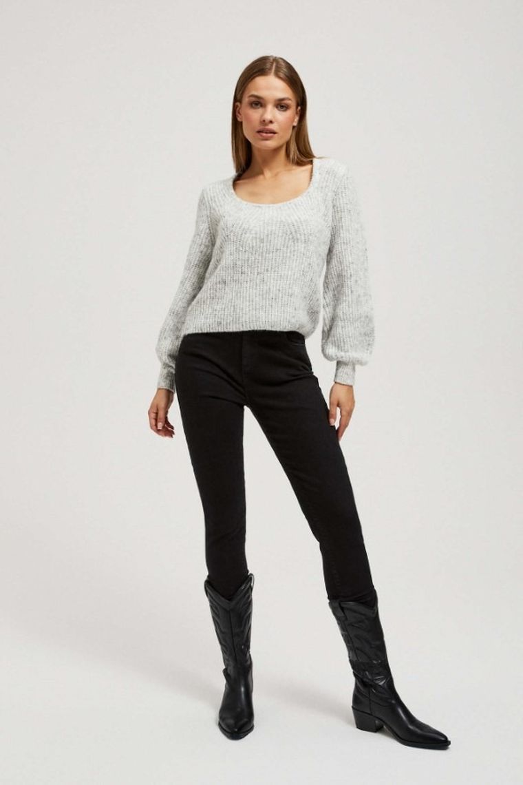 Sweter damski, szary, Moodo