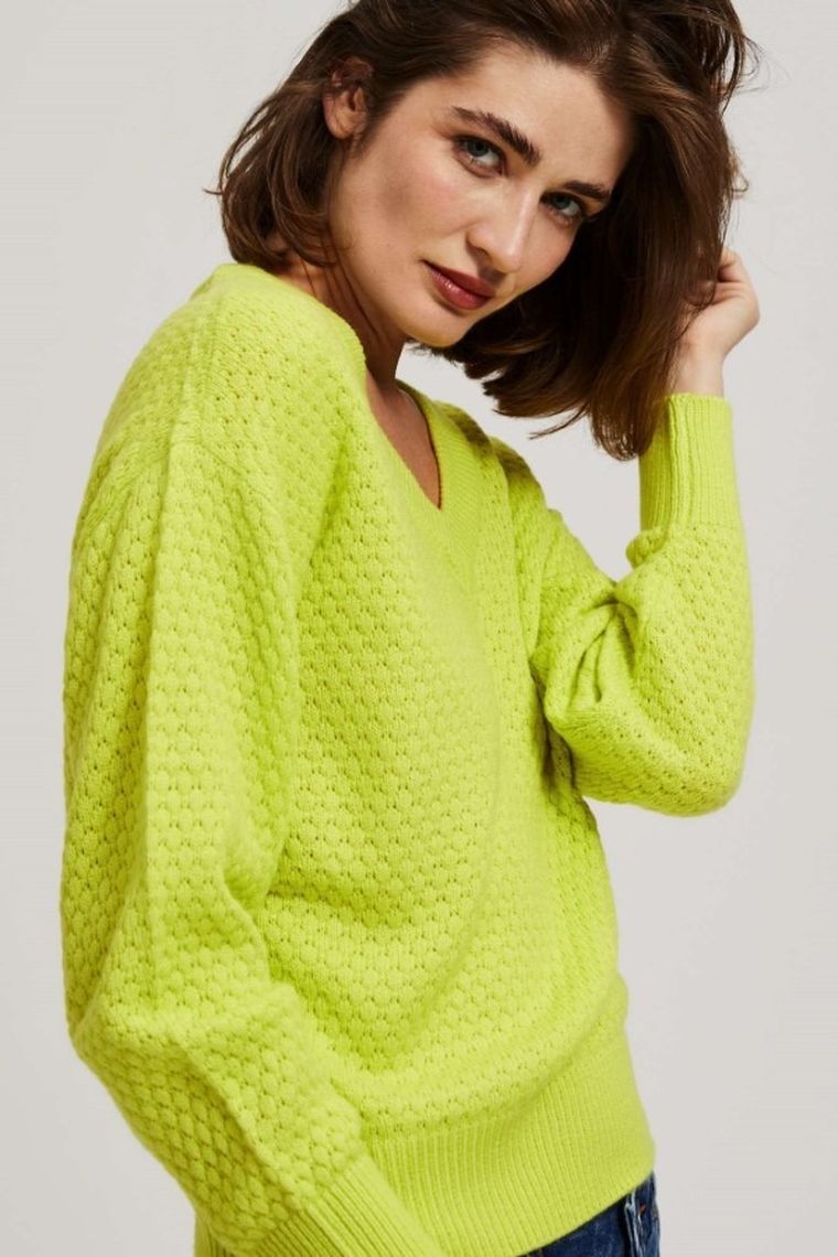 Sweter damski, zielony, Moodo