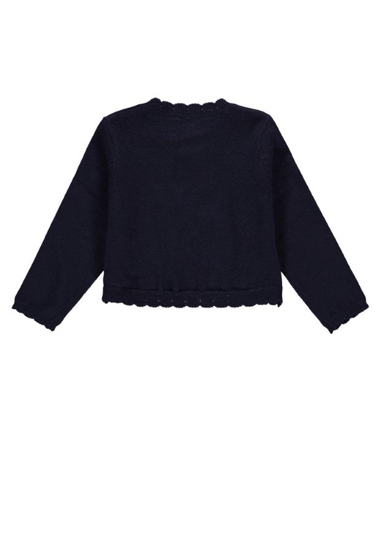 Sweter dziewczęcy, rozpinany, ciemnoniebieski, Kanz