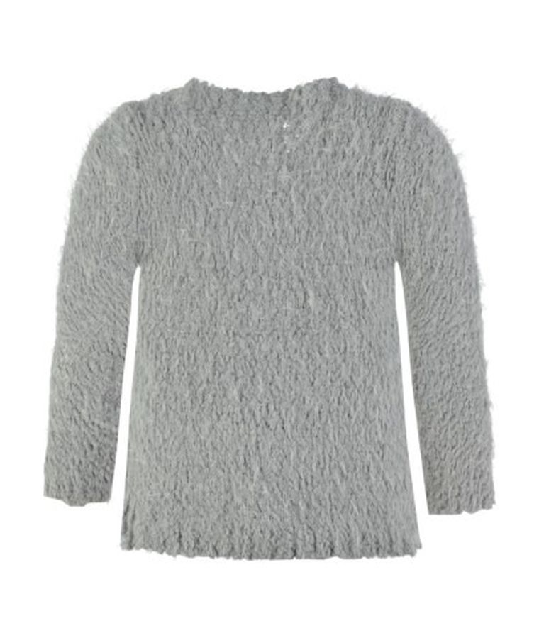 Sweter dziewczęcy, rozpinany, szary, Kanz