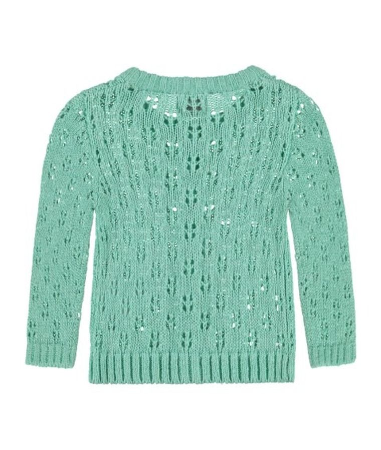 Sweter dziewczęcy, rozpinany, zielony, Kanz