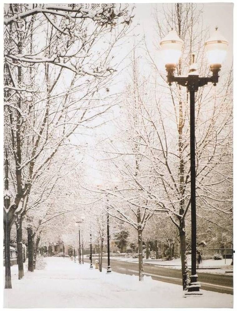 Świąteczna dekoracja, obraz, 16 lampek, 40-30 cm