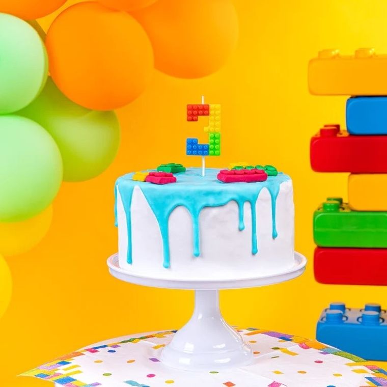 Świeczka, cyfra 3, klocki