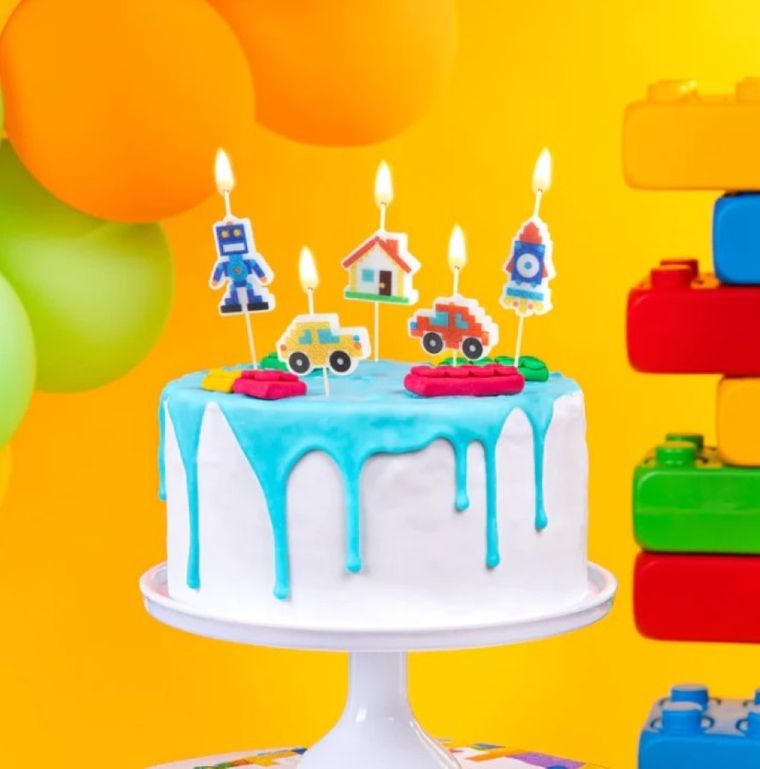 Świeczki urodzinowe, klocki, 5 szt.