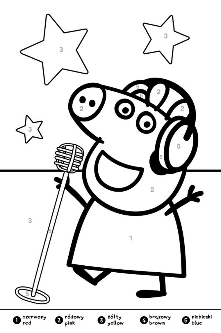 Świnka Peppa. Numerkowe kolorowanki. Część 4. Zagrajmy!