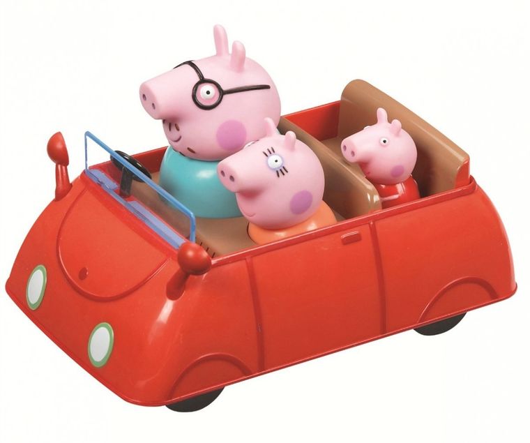 Świnka Peppa, samochód rodzinny, zestaw figurek