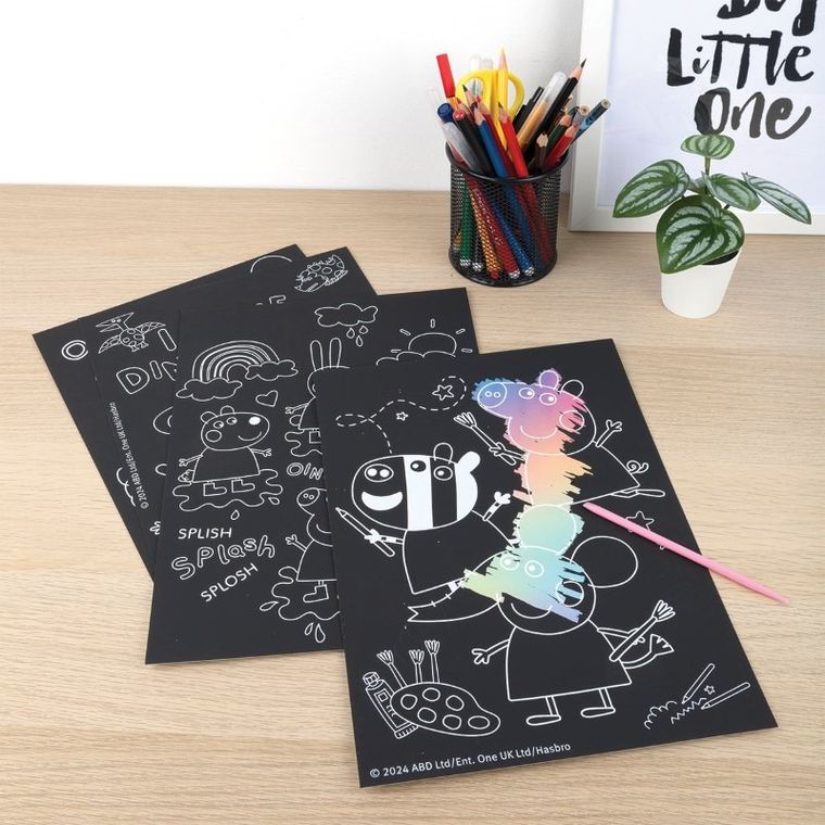 Świnka Peppa, wydrapywanki, zestaw zdrapek, 5 elementów