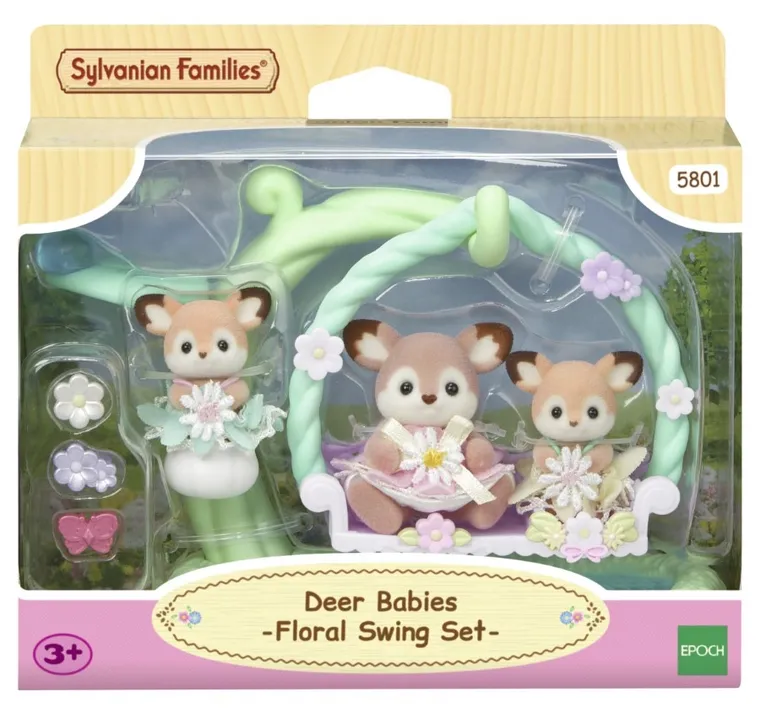 Sylvanian Families, Jelonki na kwiatowej huśtawce, zestaw z figurkami, 5801