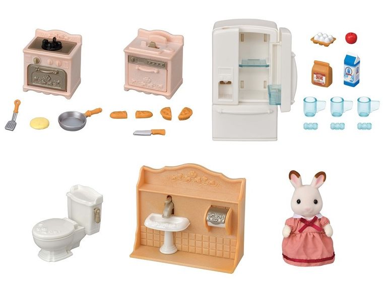 Sylvanian Families, kompletny zestaw urządzeń domowych, zestaw z figurką, 5449