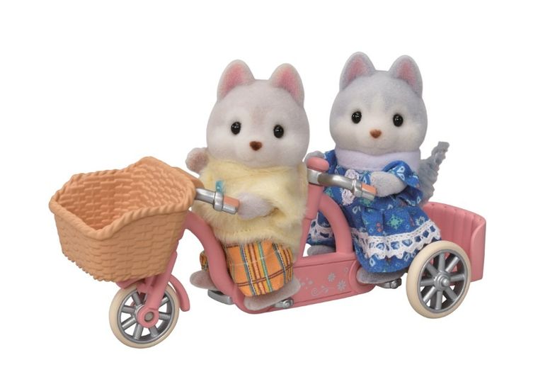 Sylvanian Families, Pieski Husky na rowerze, zestaw z figurkami, 5637