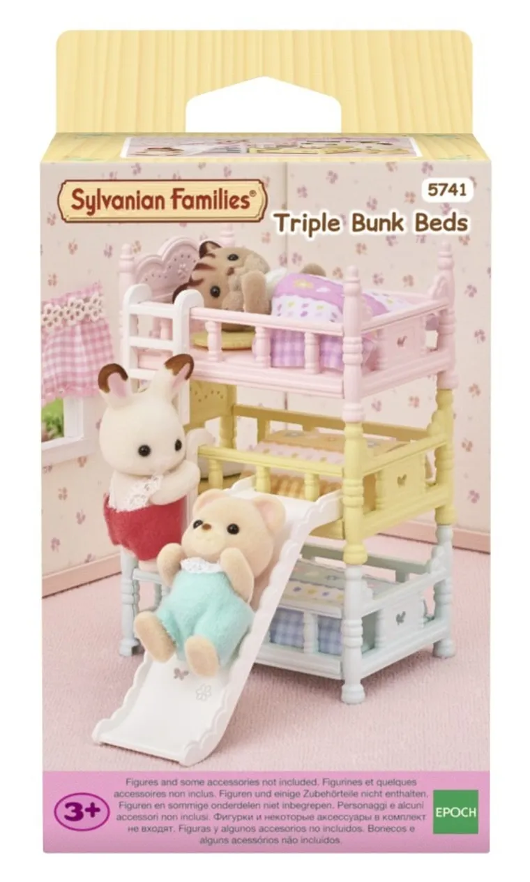 Sylvanian Families, Potrójne łóżko, zestaw z akcesoriami, 5741