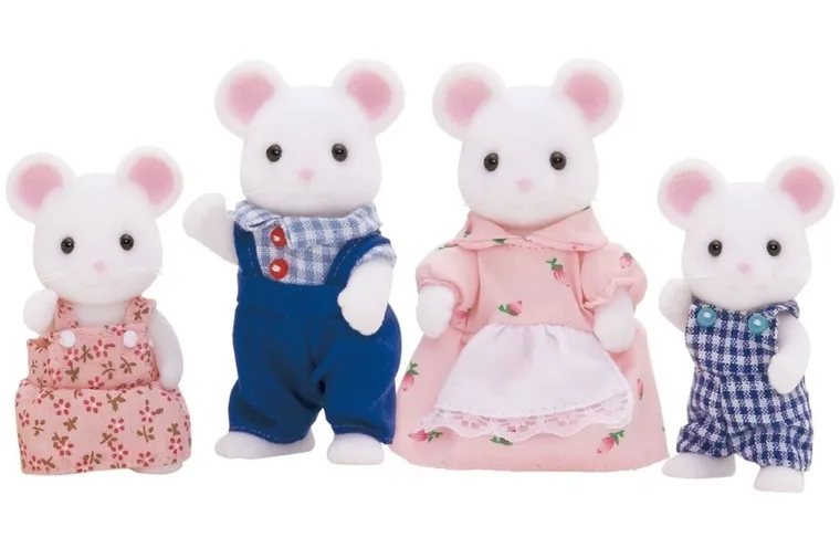 Sylvanian Families, rodzina białych myszek, zestaw figurek, 4121