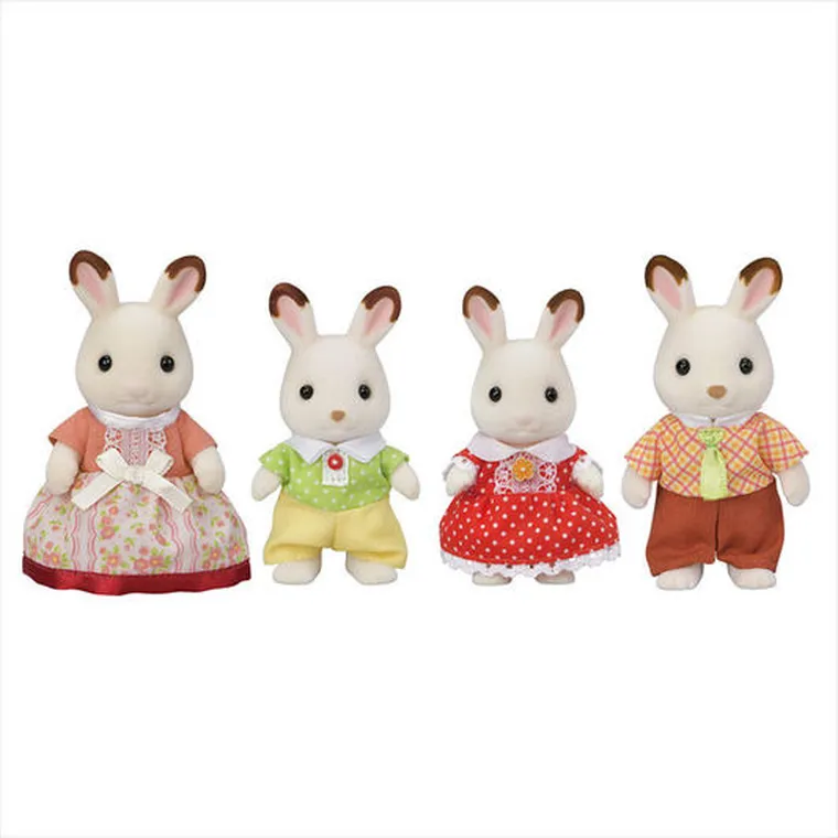 Sylvanian Families, rodzina królików z czekoladowymi uszkami, zestaw figurek, 5655