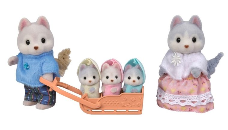 Sylvanian Families, rodzina piesków Husky, zestaw figurek, 5636