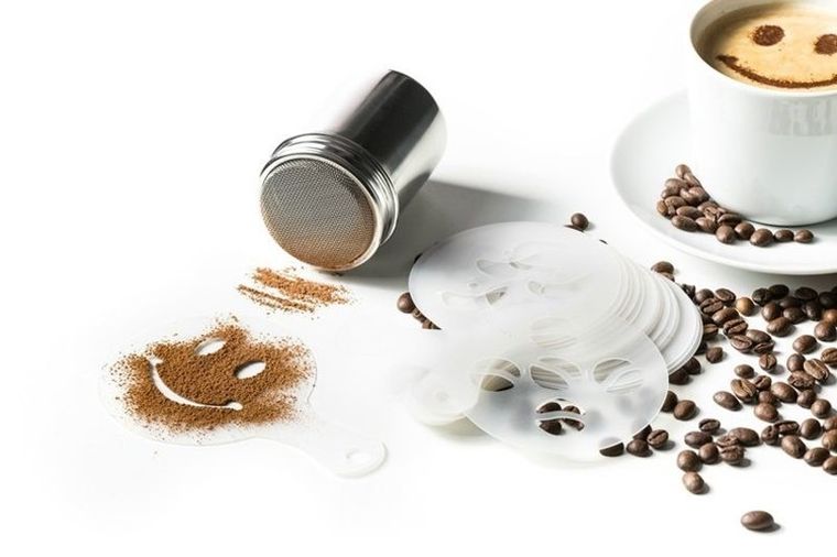 Szablony do kawy i shaker, zestaw