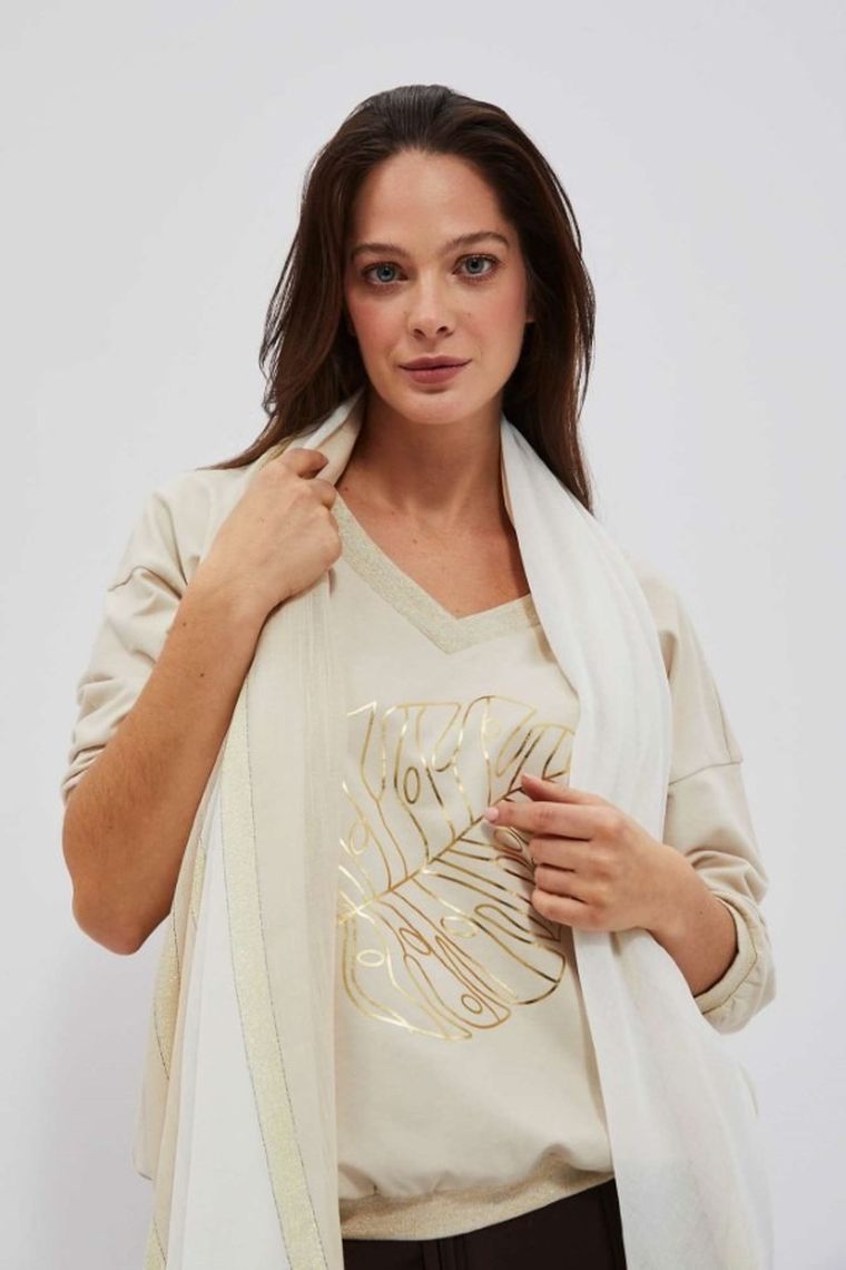 Szalik damski, beżowy, Moodo