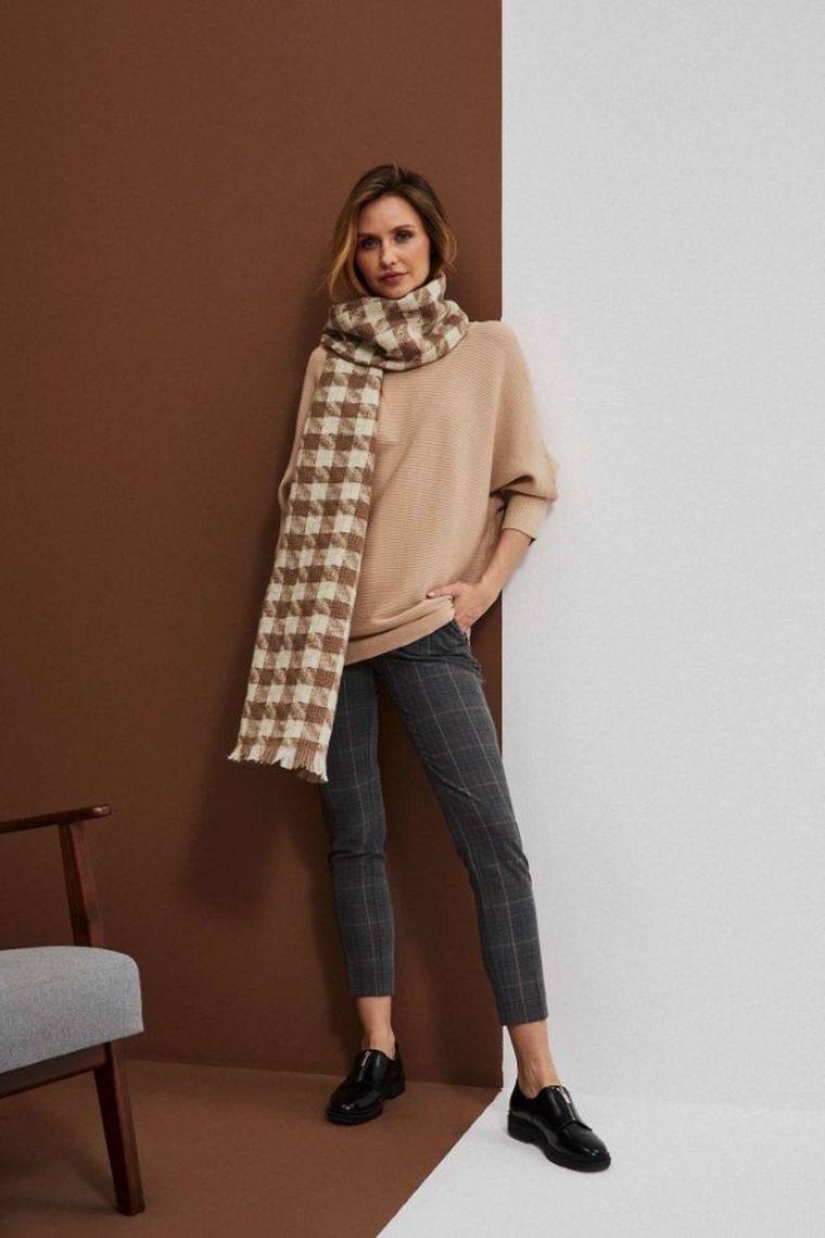 Szalik damski, beżowy, Moodo