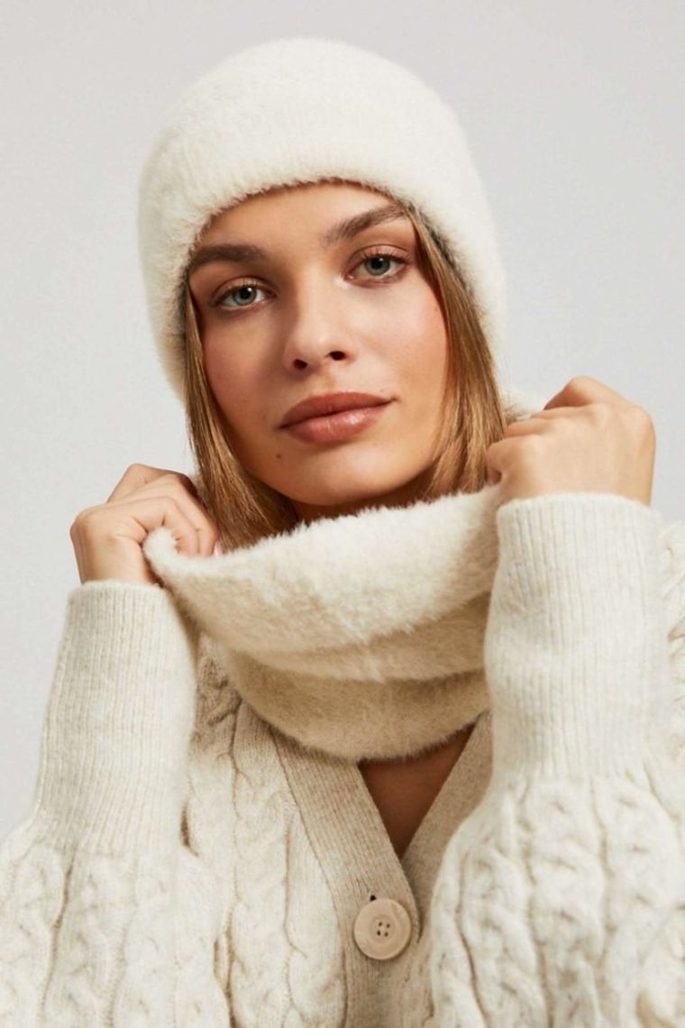 Szalik damski, beżowy, Moodo