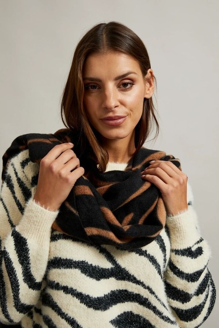 Szalik damski, beżowy, Moodo