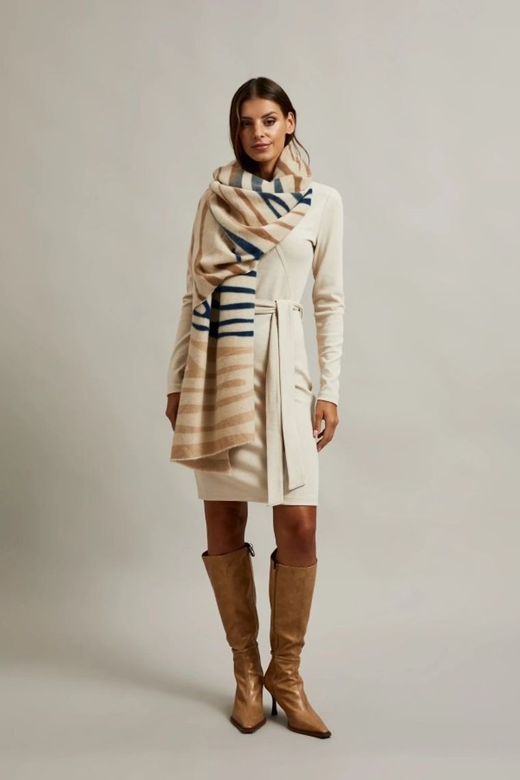 Szalik damski, beżowy, Moodo