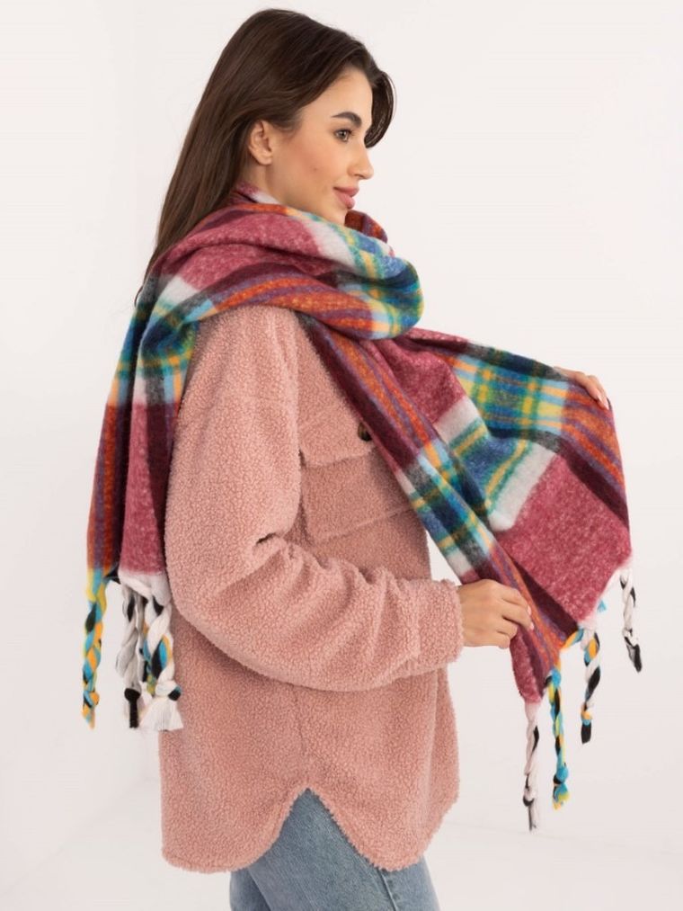 Szalik damski, bordowy, Italy Moda