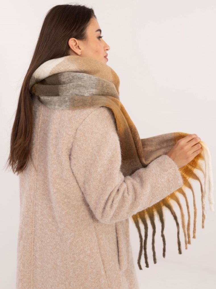 Szalik damski, brązowy, Italy Moda