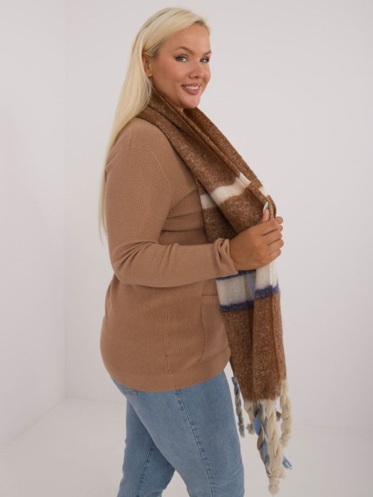 Szalik damski, brązowy, Italy Moda