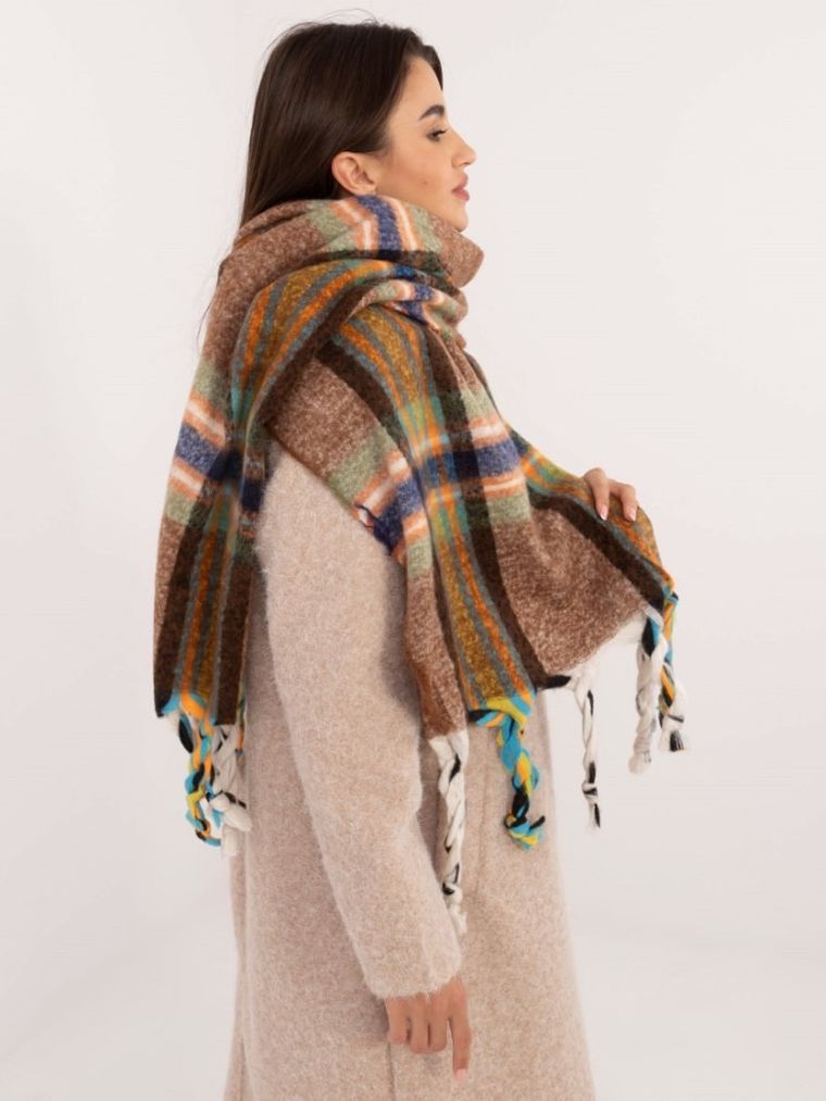 Szalik damski, brązowy, Italy Moda