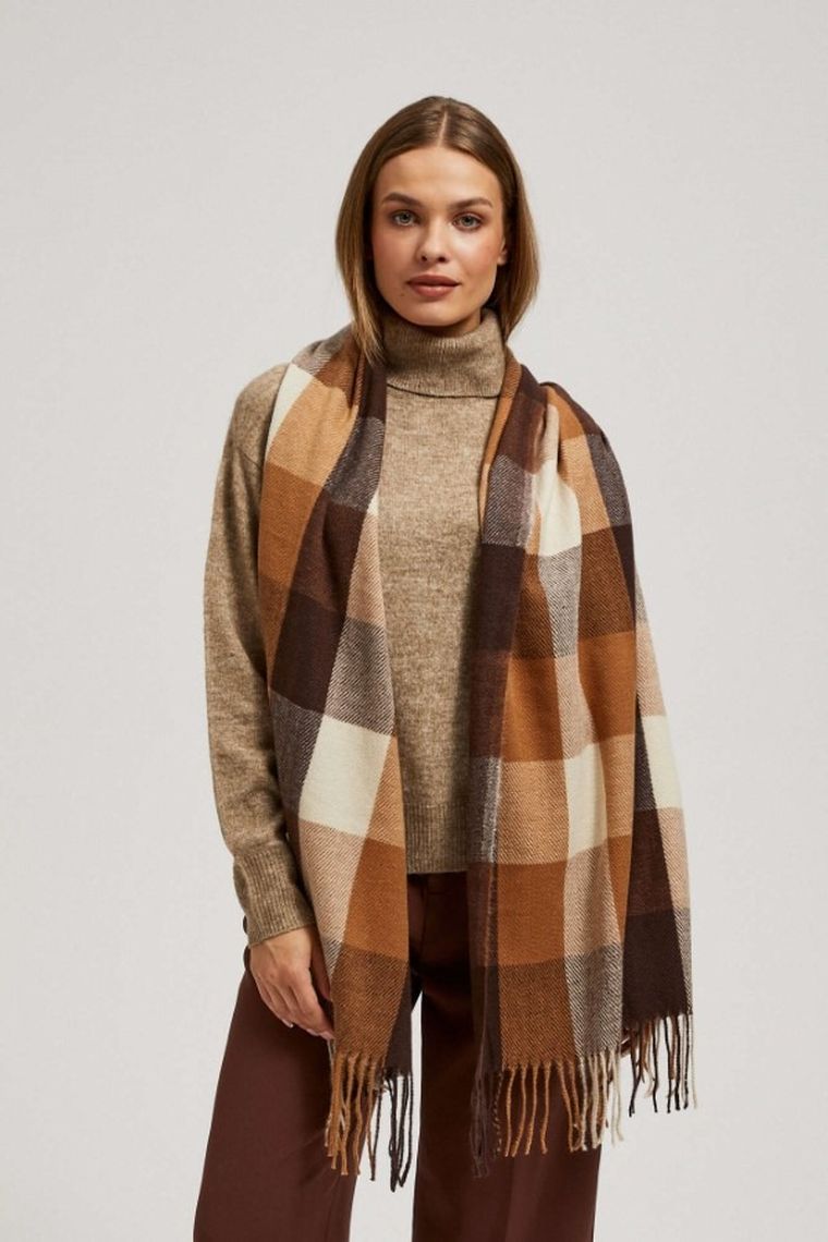 Szalik damski, brązowy, Moodo