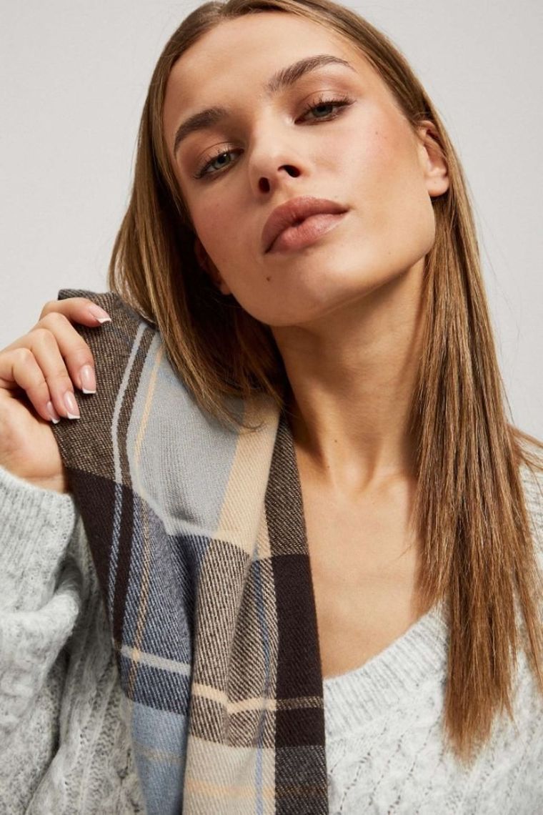 Szalik damski, brązowy, Moodo