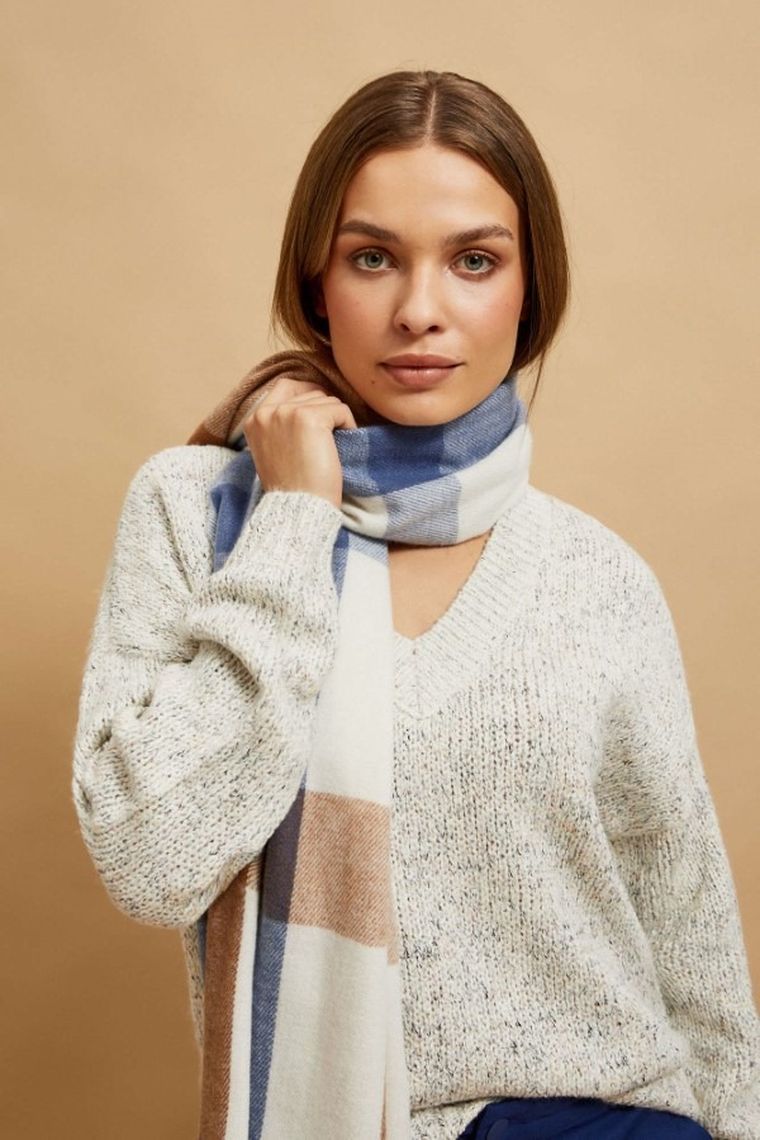 Szalik damski, niebieski, Moodo