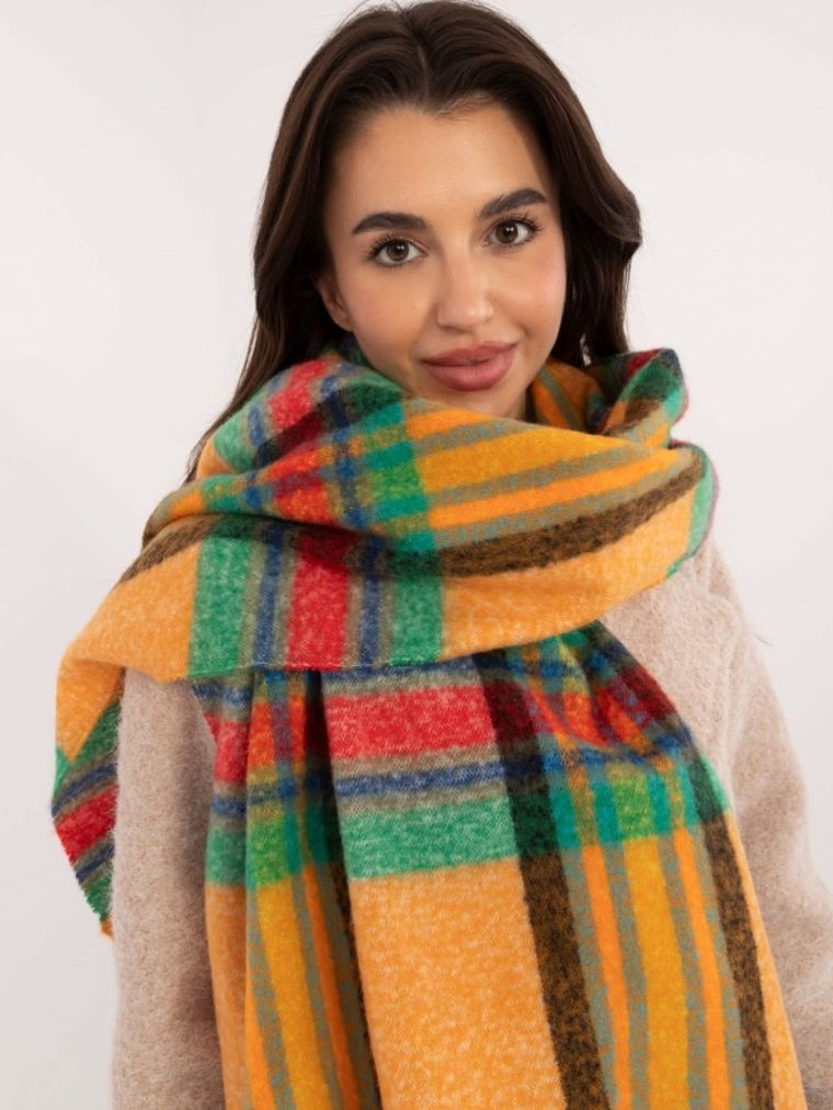 Szalik damski, pomarańczowy, Italy Moda