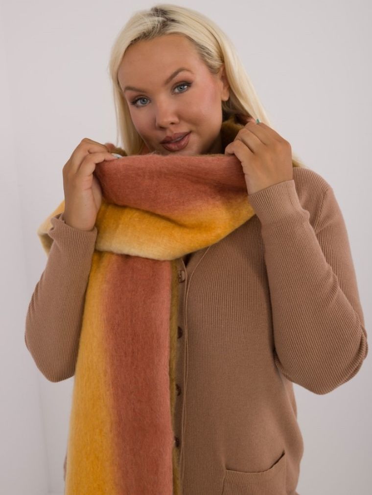 Szalik damski, pomarańczowy, Italy Moda