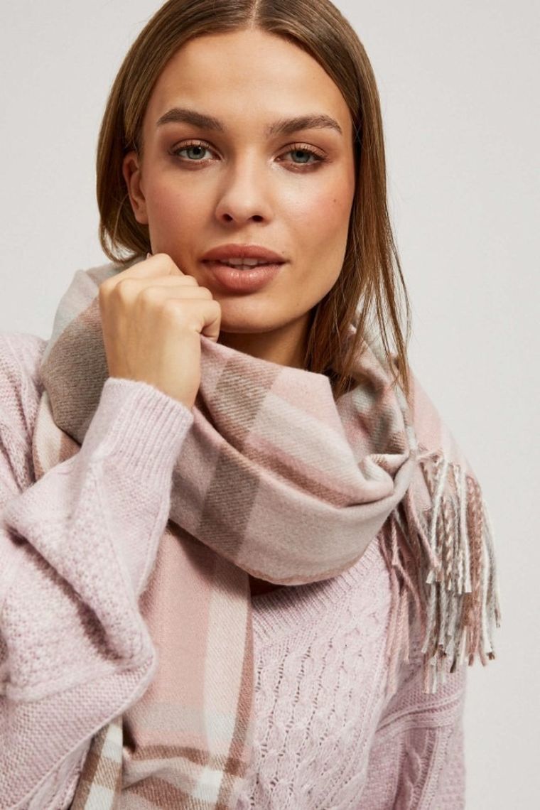 Szalik damski, różowy, Moodo