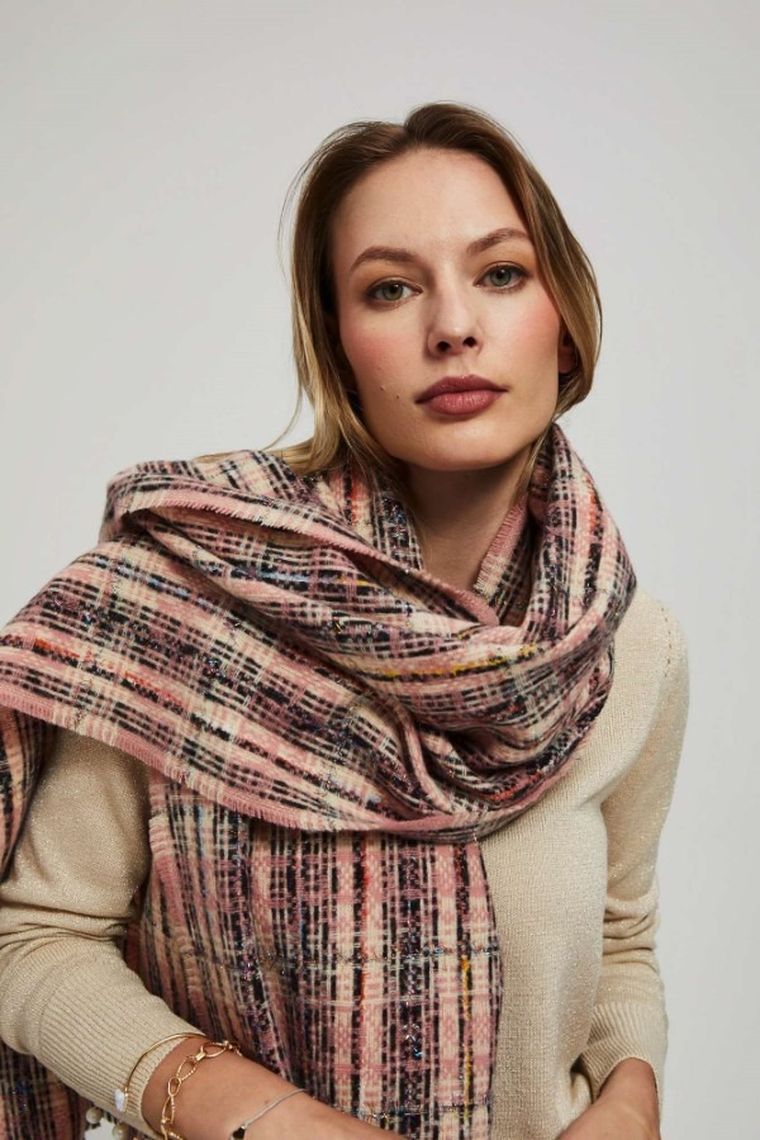 Szalik damski, różowy, Moodo