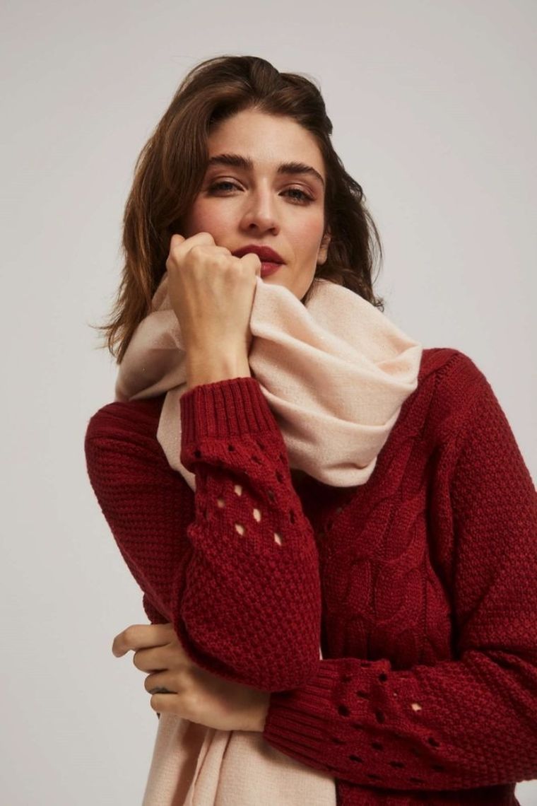 Szalik damski, różowy, Moodo