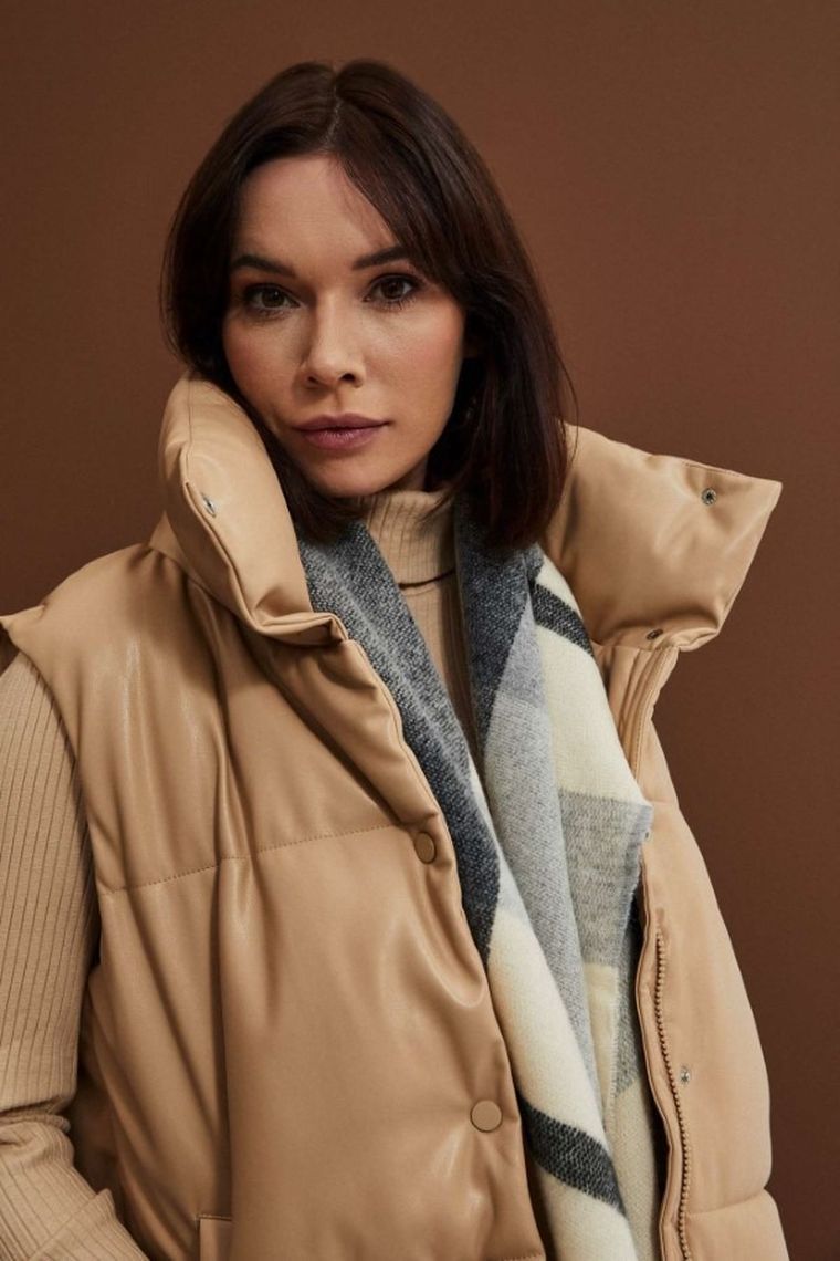 Szalik damski, szary, Moodo