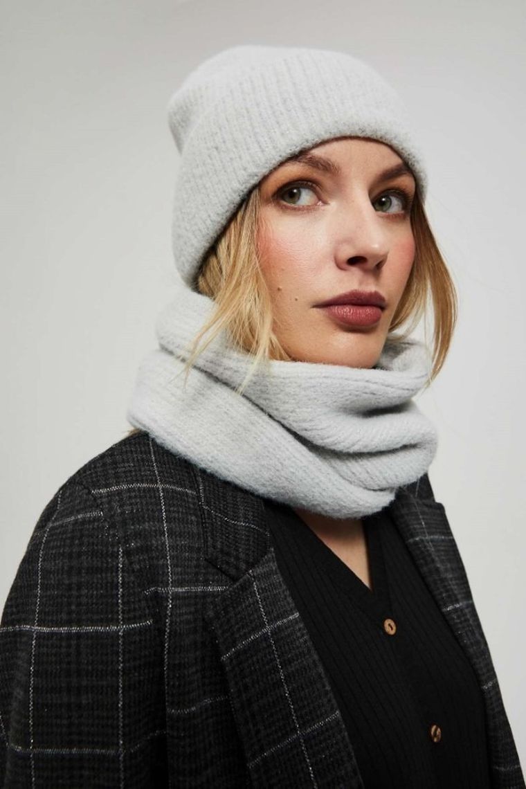 Szalik damski, szary, Moodo