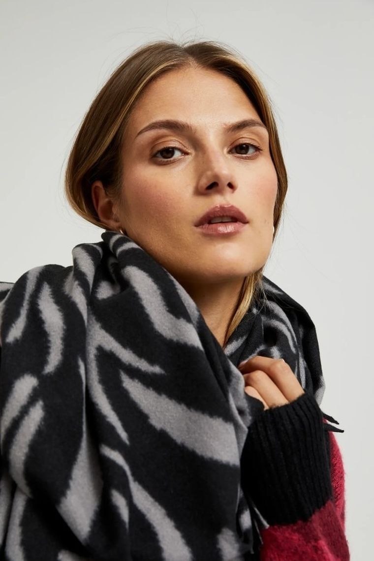 Szalik damski, szary, Moodo