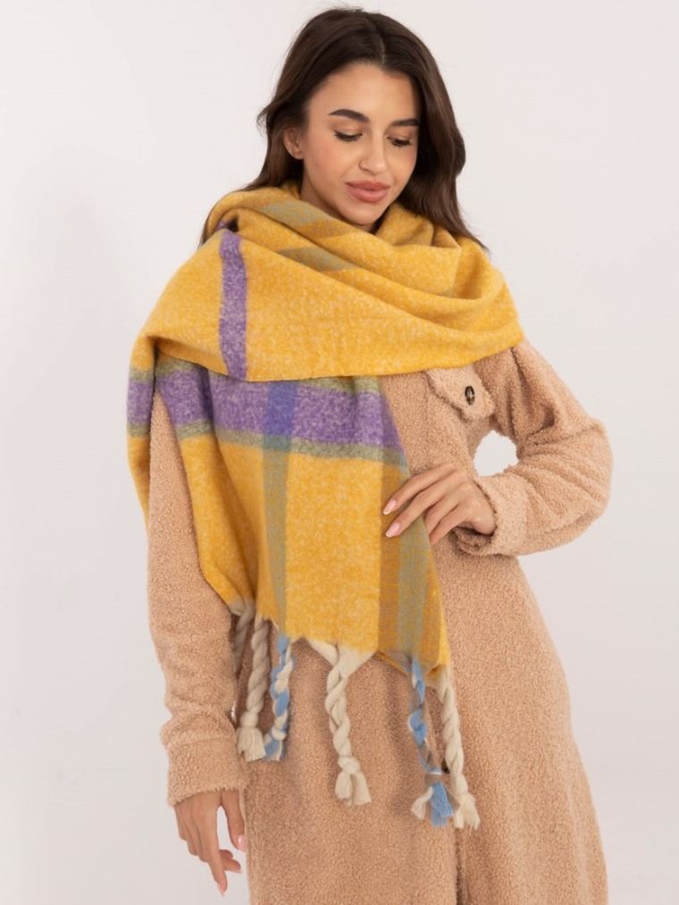 Szalik damski, żółty, Italy Moda