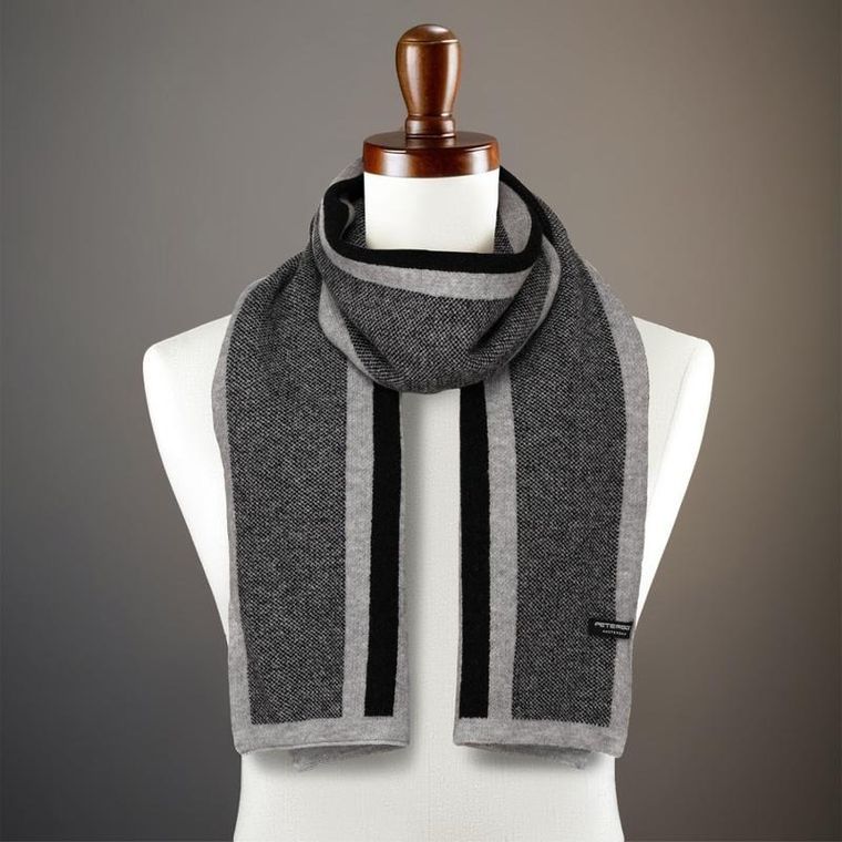 Szalik męski, szary, Peterson