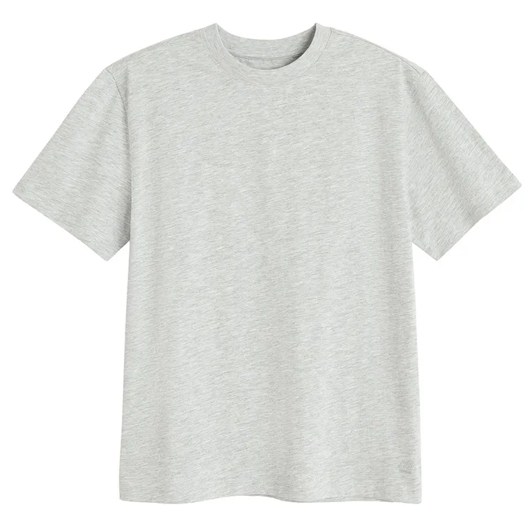 Szara koszulka basic z bawełny czesanej NOWEAR