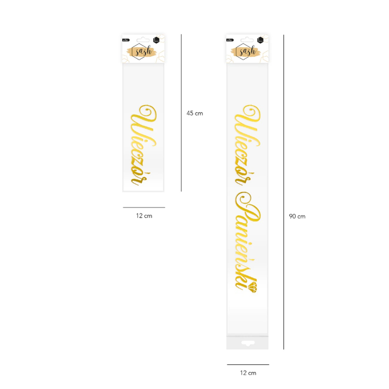 Szarfa, Wieczór Panieński, złota, 160 cm