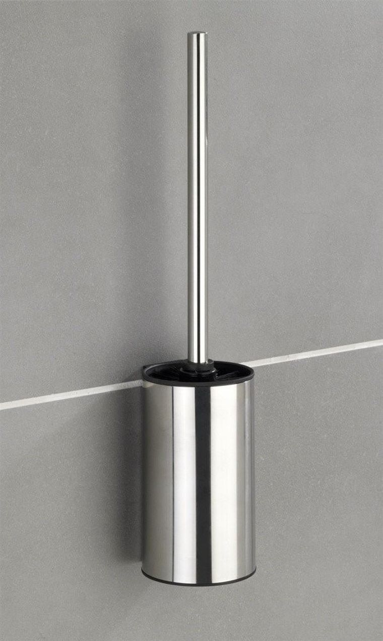 Szczotka do WC, z pojemnikiem ze stali chromowanej, Detroit
