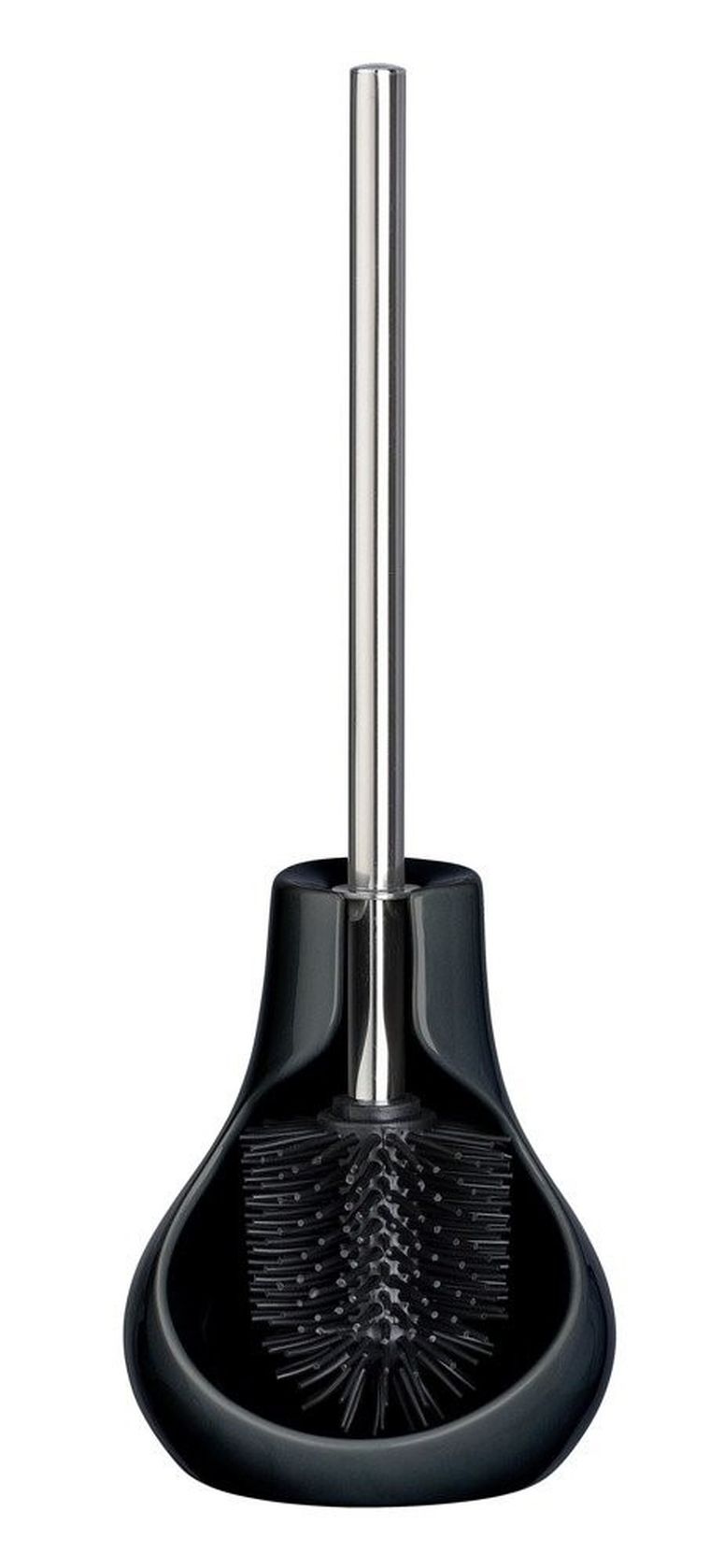 Szczotka do WC, z silikonową główką i pojemnik półzamknięty