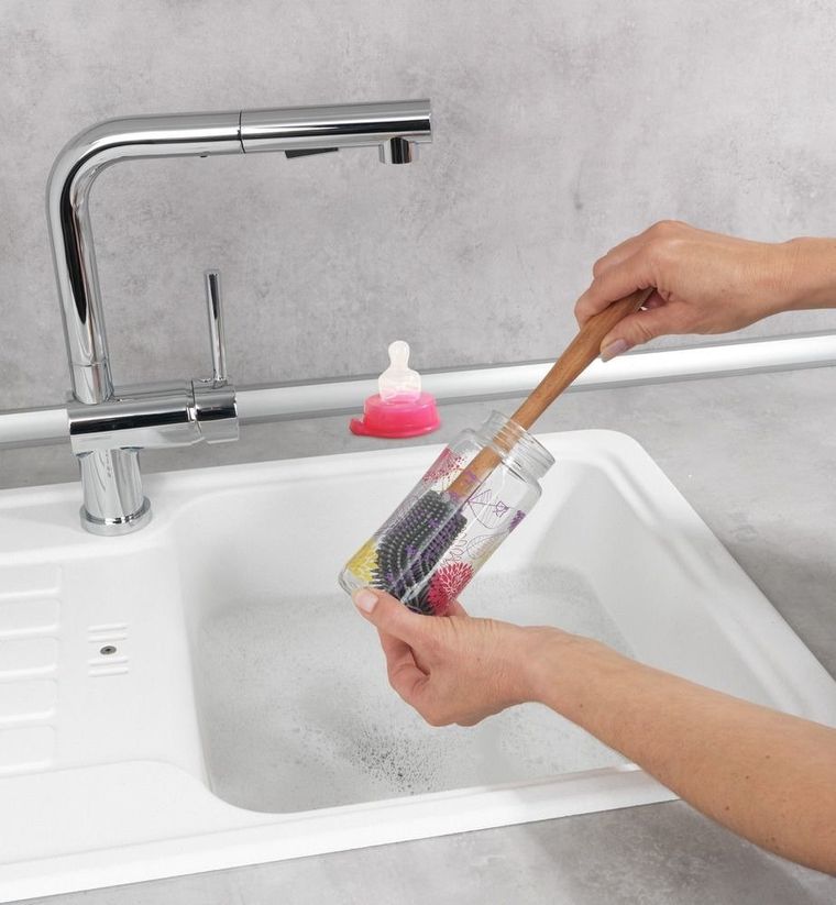 Szczotka do zmywania, silikonowa, szara