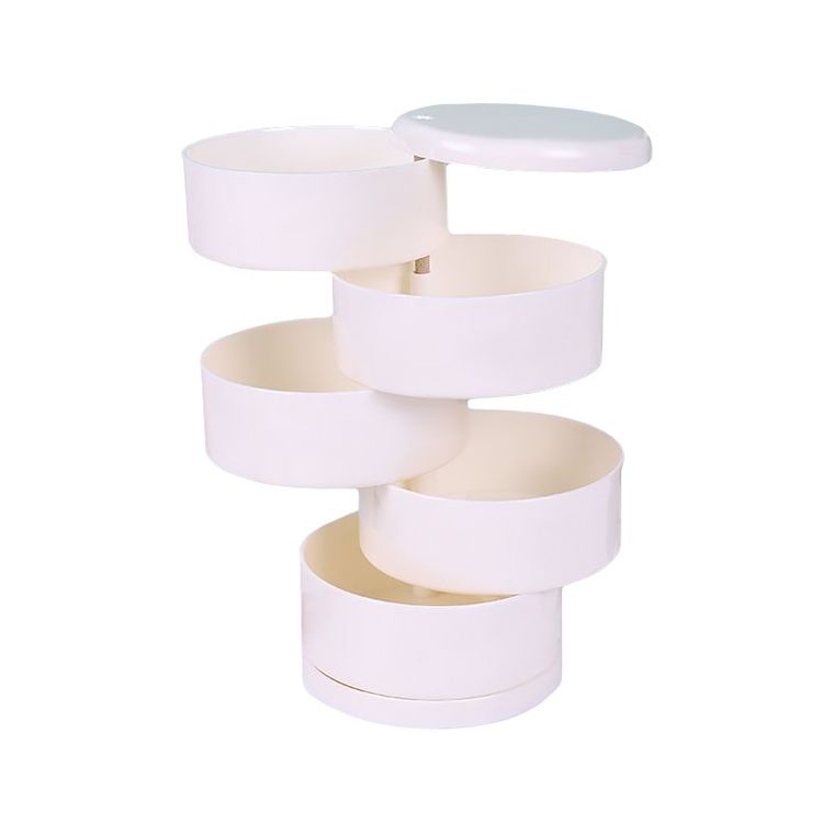 Szkatułka na biżuterię, 4-poziomowa, biała