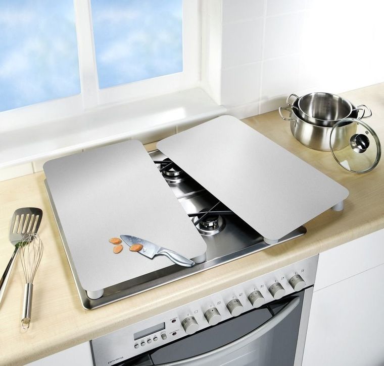 Szklane płyty na kuchenkę, silver, 2 szt.