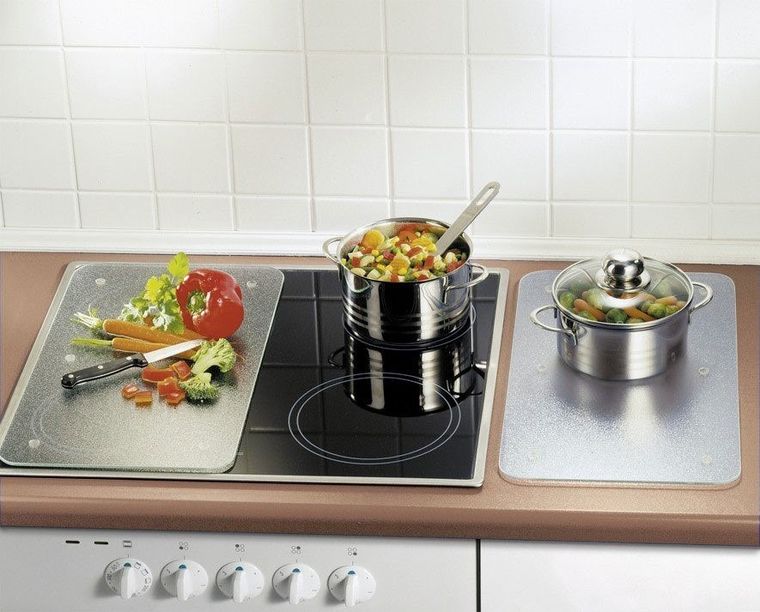 Szklane płyty ochronne, na kuchenkę, przeźroczyste, 2 szt.